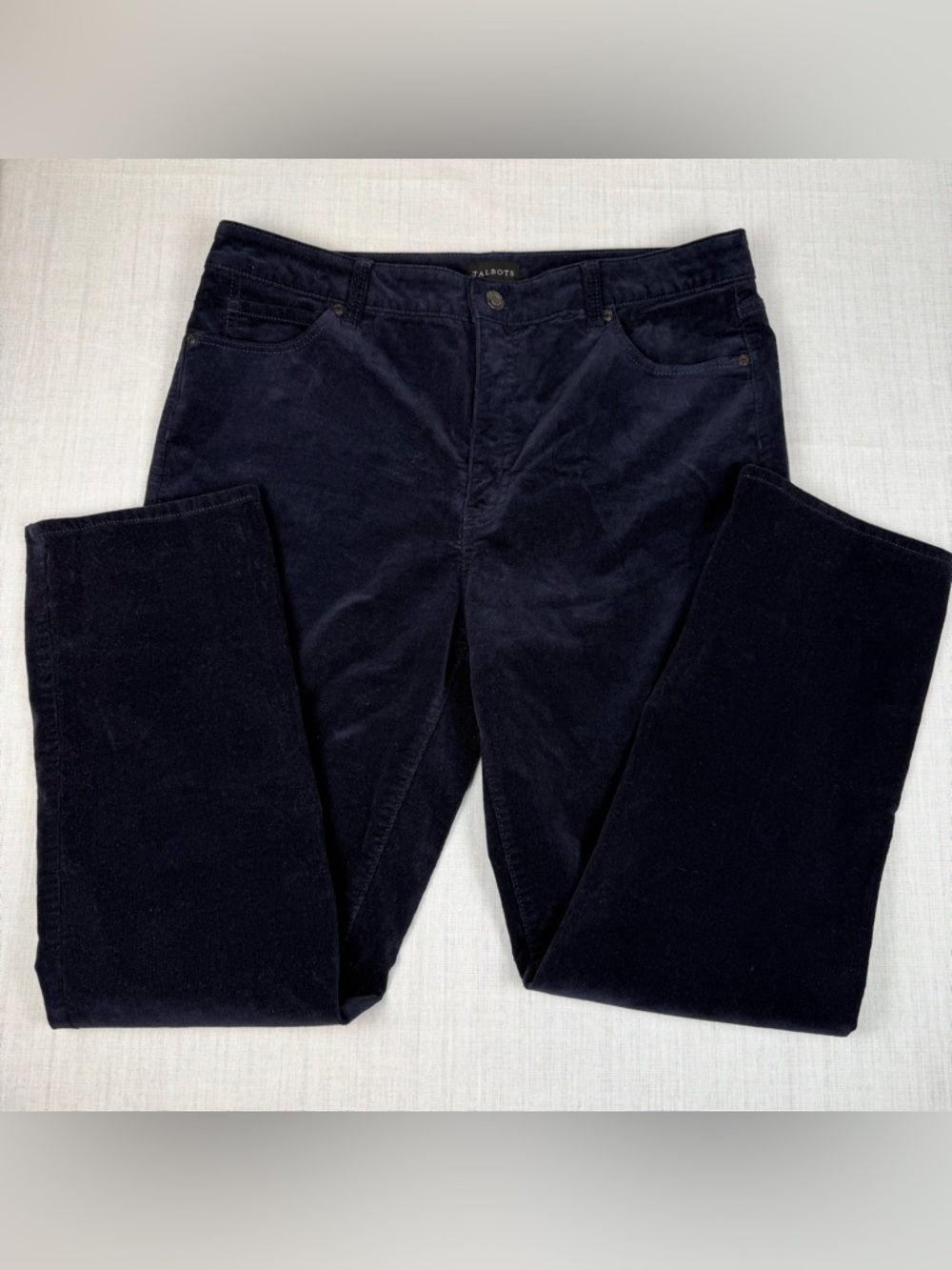 Talbots Women’s Navy Corduroy Pants 14P Straight, Comfortable, Style